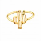 Classic Gold Color Desert Tiny Hollow Cactus Rings For Women Summer Jewelry Adjustable Copper Open R