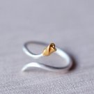 Hot Charm 925 Sterling Silver Gold Lotus Rings for Women High Quality Adjust Free Size Girls Gift