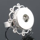 Fashion Silver Ring Wedding Jewelry,Adjustable size ring for men women fit DIY 18MM xinnver snap but