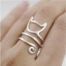 The original design rings 925 Sterling Silver Personalized cute cat ring for women adjustable rings 