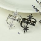 GODKI 925 Sterling Silver Fashion Stars AAA Cubic Zirconia Adjustable Ring Sterling Silver Jewelry F