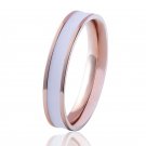 Fashion Jewelry Simple Design Size 3 to 11 Enamel Rings Stainless Steel Colour Rose Gold Ring For Wo