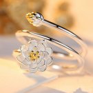 Woman Jewelry Fashion Simple Lotus Ring Personality Female Flower Rings Open Design
