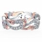 New Design CZ Crystal Engagement Rings for Women Fashion Silver Color Hollow Out Carved Flower Charm