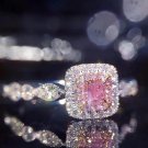 2017 new Luxury Wedding Stone Rings with Big Square Zircon Silver Color Ring Large Design fashion Je