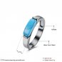 Classic Simple Design Blue Kallaite Turquoises Stone Rings For Women OL Style Unisex Charm Rings Hot
