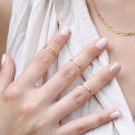4pcs/set european design fashion womens jewelry simple set rings gold silver tone smooth slim thin j