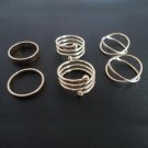 Women\'s Finger Rings Set 6Pcs Different Design Midi Above Knuckle Joint Rings Band Gold Color Tip F