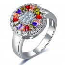 GR.NERH Classic Design Wedding Luxury Crystal Round Ring Multicolor Color Crystals Multi For Women J