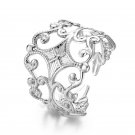 JEXXI Fashion Flower And Leaf Design Finger Hollow Out Open Ring  Gold /Silver Color Jewelry Luxury 