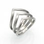 Brand Latest Trendy Three V Shape Design Ring for Women Exquisite Shiny Polished Chevron V Shape Knu