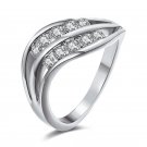 KJ-ZCR502-C, KimJ channel set ring, Luxury ring with AAA clean CZ, rhodium Plated, Best for gift, Ch