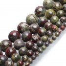 Natural Dragon Bloodstone Jasper Stone Round Beads For Jewelry Making Bracelet 15inches 4/6/8/10/12m