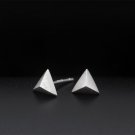 Small Geomatric Three-dimensional Stud Earrings Stylish Spike Inspired Pyramid 925-sterling-silver T
