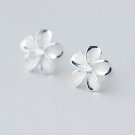 Real. 925 Sterling Silver Jewelry White Enamel Daisy Flower Hibiscus Plumeria Hawaii Stud earrings 1