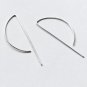 Minimalism 1pair (SO thin) 100% Real. 925 Sterling Silver Fine Jewelry Geometric \'P\' Ear dangle ea