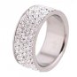 5 Row Lines Clear Crystal Jewelry Fashion Stainless Steel Engagement Rings