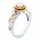 2017 New Fashion Gold Silver Flower Shaped Promise Rings for Women Wedding Engagement Party Jewelry