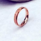 Le.Baiser 2mm Rose Gold Brush Finish Titanium Stainless Steel Ring Engagement Wedding Charm Rings Me