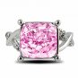 LNRRABC 1pc Hot New Silver Ring Especial Tourmaline Size 6 7 8 Square Plated Crystal White ring