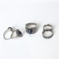 Bohemian Vintage Auspicious clouds Blue Crystal Rings 5pcs/set circle Midi Rings Set of Rings for