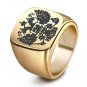 steel soldier double eagle ring men ring fashion jewelry for men a coat of arms of the Russian Signe