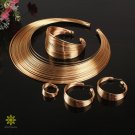 Indian Jewelry Set Fashion Metal Wire Torques Choker Necklaces Bangle Earrings Ring Sets For Women D