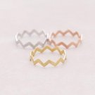 yiustar Simple Engagement Rings for Women Gold Filled Zig Zag Band Thumb Rings for Women R032