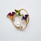 Free fashion ladies jewelry exquisite flower pattern shape girl brooch color enamel craft exquisite 