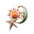 2017 free shipping fashion women New Jewelry wholesale The new drop enamel enamel fashion brand sun 