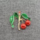 Cherry ladybug brooch