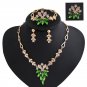 Flower Rhinestone Necklace Bib Earring Brooch Bracelet Jewelry Set brinco noiva Gifts for Women