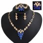 Flower Rhinestone Necklace Bib Earring Brooch Bracelet Jewelry Set brinco noiva Gifts for Women