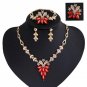 Flower Rhinestone Necklace Bib Earring Brooch Bracelet Jewelry Set brinco noiva Gifts for Women