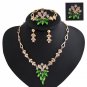 Flower Rhinestone Necklace Bib Earring Brooch Bracelet Jewelry Set brinco noiva Gifts for Women
