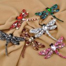 Fashion Jewelry Vintage Dragonfly Crystal Rhinestone Scarf Pins Brooches For Women