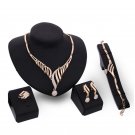 Fashion Bridal Jewelry Sets African Beads Bracelet Ring Necklace And Earrings Gold color Jewelry Set