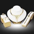 Dubai Gold Color Jewelry Sets Nigerian Wedding African Beads Crystal Hollow Bridal Jewellery Set Rhi