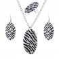 Newest Enamel Jewelry Set Women Gold Color African Beads Jewelry Sets Oval Zebra Necklace Earring Ri
