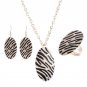 Newest Enamel Jewelry Set Women Gold Color African Beads Jewelry Sets Oval Zebra Necklace Earring Ri
