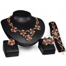 Fashion Trendy nigerian wedding african beads jewelry sets ,Red Crystal Earrings for Women dubai jew