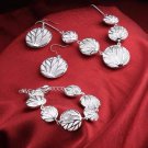 Tree of life charm necklace earring bracelet set for Women girls 925 stamped silver plated round sha