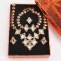 Free Shipping Nigerian Rhinestone Beads Wedding Jewelry Set Bridal Dubai Gold Color African Beads Je