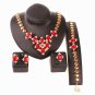 Free Shipping Nigerian Rhinestone Beads Wedding Jewelry Set Bridal Dubai Gold Color African Beads Je