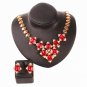 Free Shipping Nigerian Rhinestone Beads Wedding Jewelry Set Bridal Dubai Gold Color African Beads Je