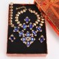 Free Shipping Nigerian Rhinestone Beads Wedding Jewelry Set Bridal Dubai Gold Color African Beads Je
