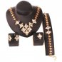 Free Shipping Nigerian Rhinestone Beads Wedding Jewelry Set Bridal Dubai Gold Color African Beads Je