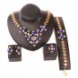 Free Shipping Nigerian Rhinestone Beads Wedding Jewelry Set Bridal Dubai Gold Color African Beads Je