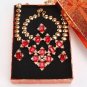 Free Shipping Nigerian Rhinestone Beads Wedding Jewelry Set Bridal Dubai Gold Color African Beads Je