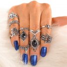 Brand 10pcs/Set Silver Color Hollow Carved Flower Midi Ring Boho Beach Vintage Punk Elephant Waterdr
